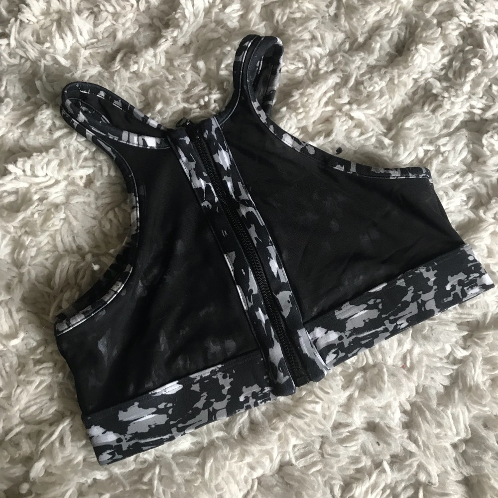 WOMENS MESH ZIP UP SPORTS BRA